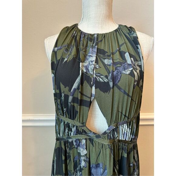 All Saints Botanical Maxi Dress in Green and Purple - Picture 3 of 12